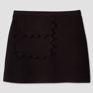 Victoria Beckham for Target Womens' Black Twill Skirt with Scallop Trim Pocket